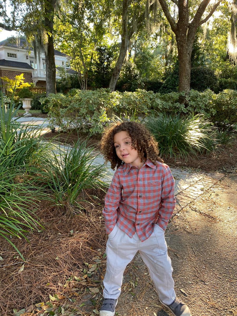 Woven Button Down- Rust