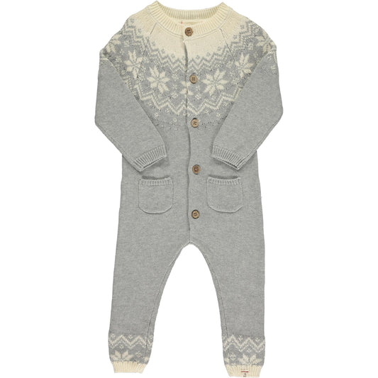 Polar Romper- Grey Fairisle