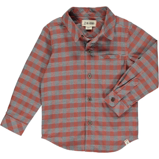 Woven Button Down- Rust