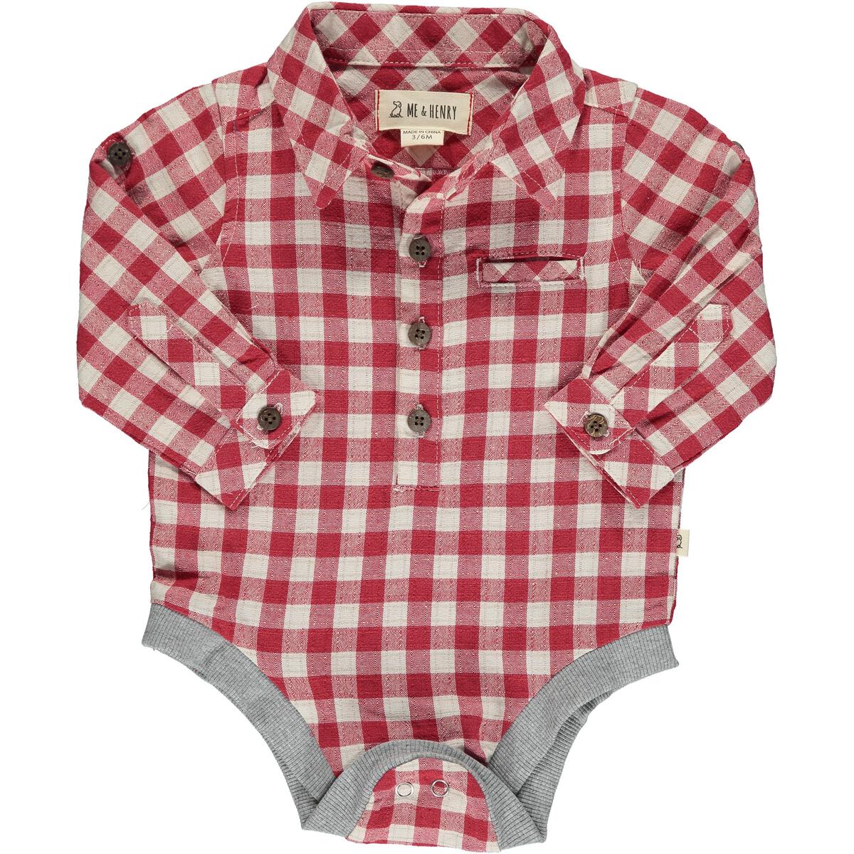 Woven Onesie- Red