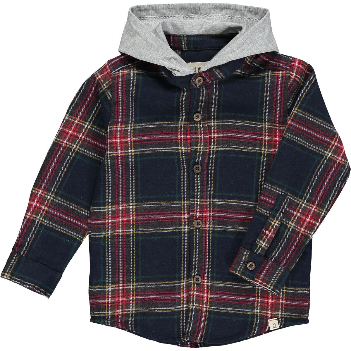 Plaid Hoody Button Down- 2 Colors