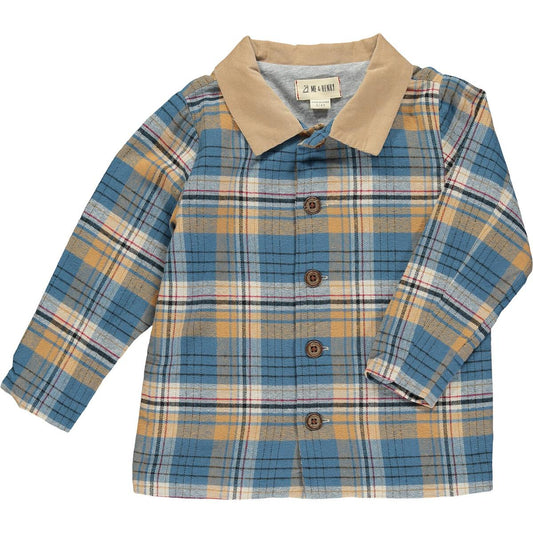 Plaid Shacket- Blue