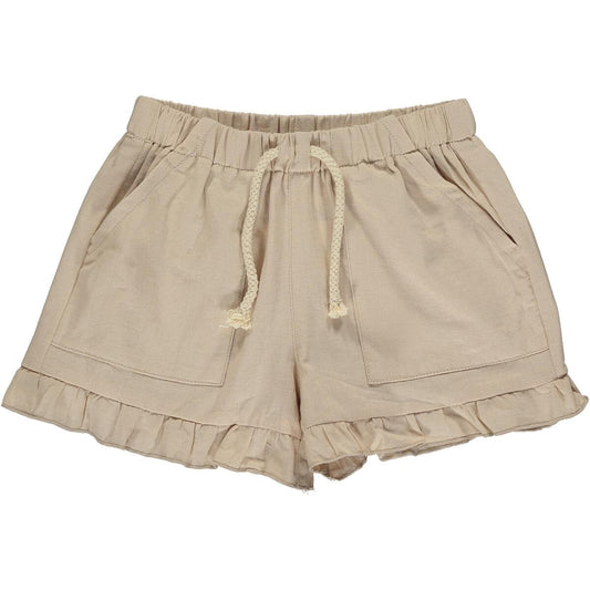 Brynlee Ruffle Shorts- Stone