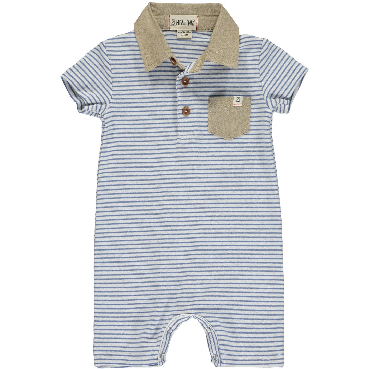 Saltash Polo Romper- Striped