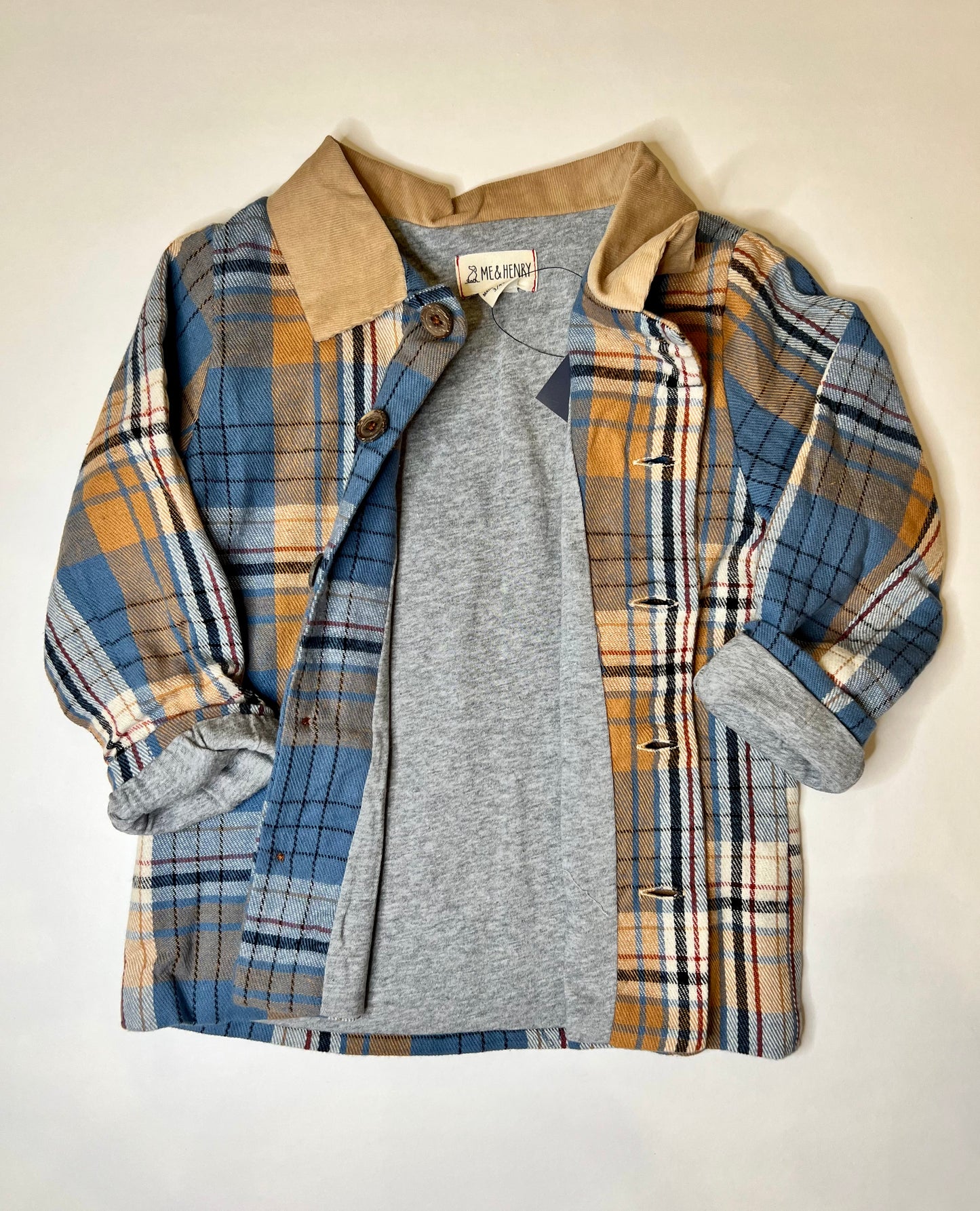 Plaid Shacket- Blue