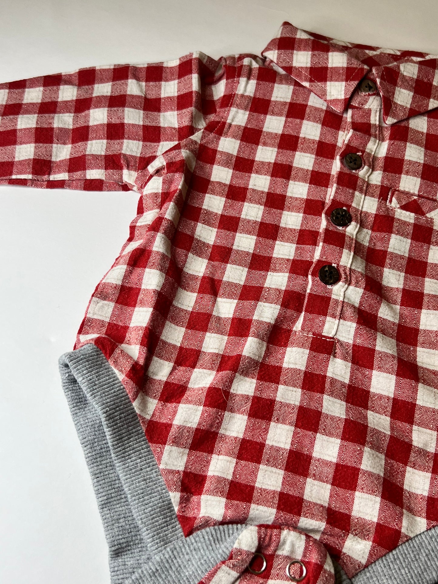 Woven Onesie- Red