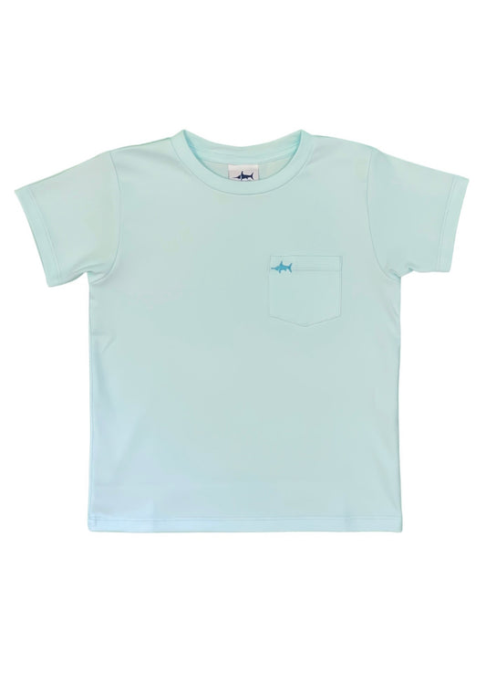 Pima Pocket Tee-Aqua