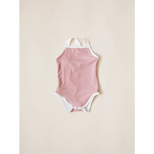 Cross-Back One-Piece Swimsuit- Rose